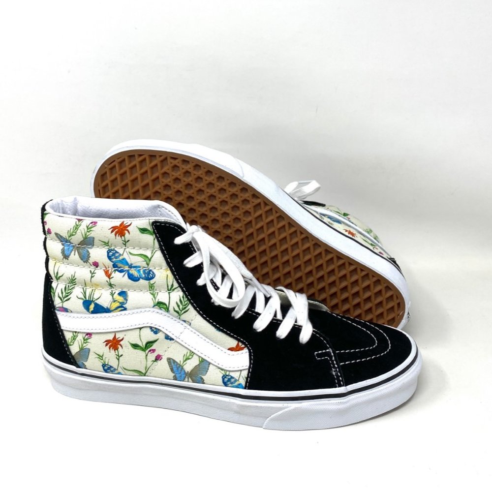 šMEGA SALEšVANS SK8-HI Men Butterfly Floral Black White Canvas VN0A5HXVUC0 - Picture 6 of 10